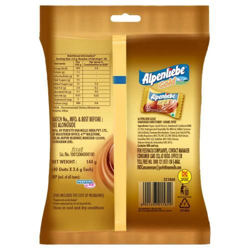 Alpenliebe Gold Caramel Candy Pouch 144 g