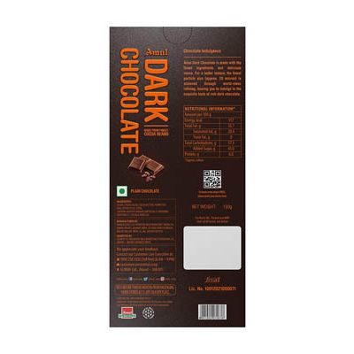 Amul Dark Chocolate 55% 150 gm