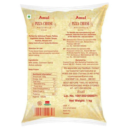 Amul Diced Mozzarella Cheese 1 Kg