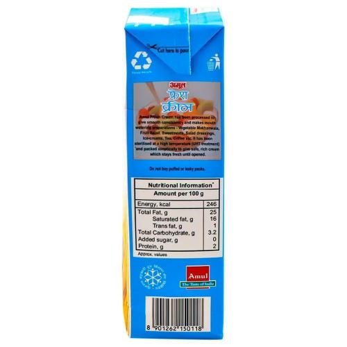 Amul Fresh Cream Tetrapak 1 Ltr
