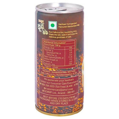 Amul Kool Cafe Flavoured Milk 180 ml (can)