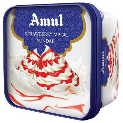 Amul Sundae Strawberry Magic 1 Ltr (Icecream Partypack)