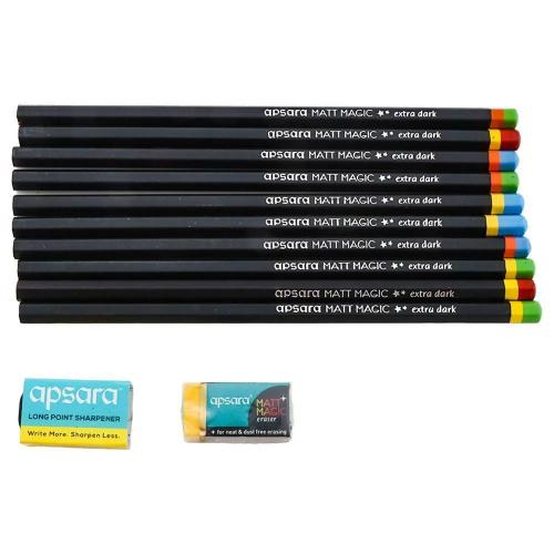 Apsara Extra Dark Mat Magic Pencil pack of 10