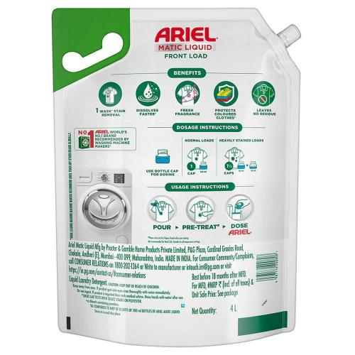 Ariel Matic Liquid Detergent Front Load 4 ltr