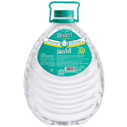 Bisleri Packed Drinking Water 5 Ltr (Pet Jar)