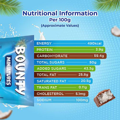 Bounty Chocolate Miniatures Bag 100 gm