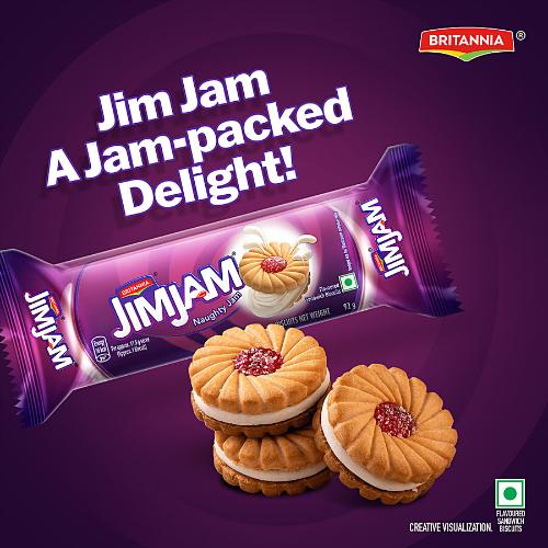 Britannia Jim Jam Cream Biscuit 100 g