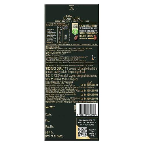 Cadbury Bournville 50% Cocoa Dark Chocolate Bar 80 gm
