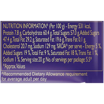 Cadbury Dairy Milk Chocolate Bar Family Pack 134 gm