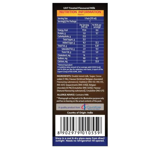Cavin'S Belgian Chocolate Milkshake Tetrapack 180 ml