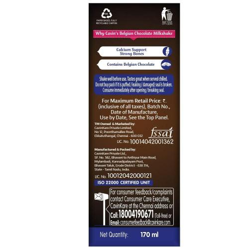 Cavin'S Belgian Chocolate Milkshake Tetrapack 180 ml