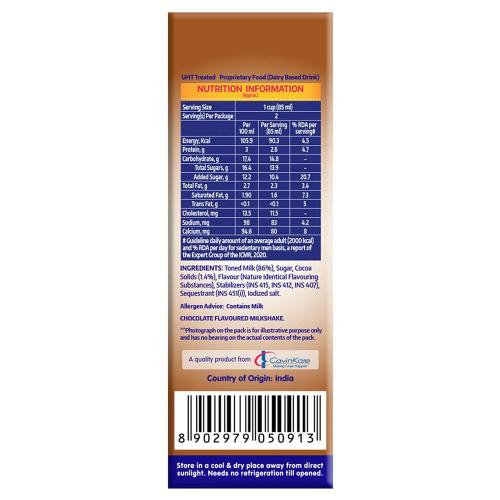 Cavin'S Milkshake Chocolate 180 ml