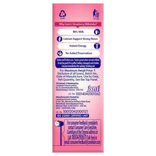 Cavin'S Milkshake Strawberry 180 ml