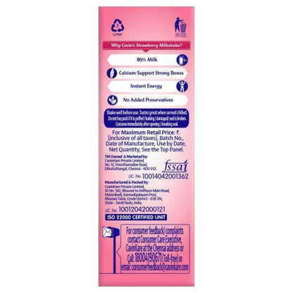 Cavin'S Milkshake Strawberry 180 ml
