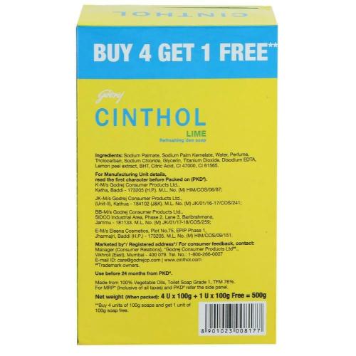 Cinthol Lime Soap 4x100 gm