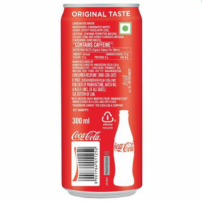Coca Cola Carbonated Soft Drink Can 300 ml