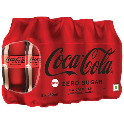 Coca Cola Zero Carbonated Soft Drink Pet Bottle 8x250 ml