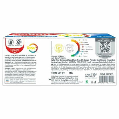 Colgate Total Advance Tooth Paste 2X150 Gm