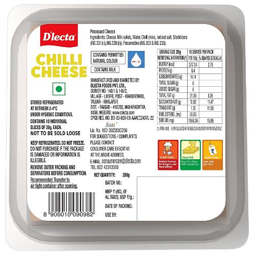 D'Lecta Chilli Cheese Slice 200 g