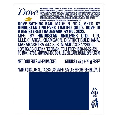 Dove Fresh Moisturising Soap Buy 5 Get 1 Free 375 g – Starquik