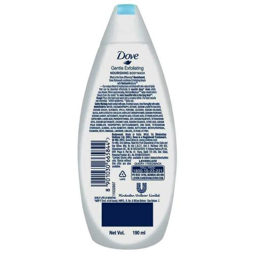 Dove Gentle Exfoliating Nourishing Body Wash 190 ml (free loofah)