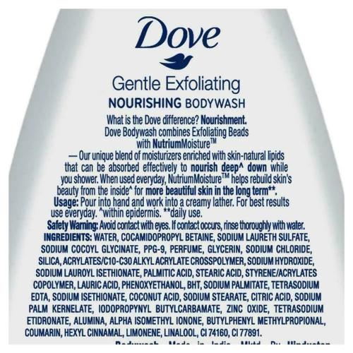 Dove Gentle Exfoliating Nourishing Body Wash 190 ml (free loofah)
