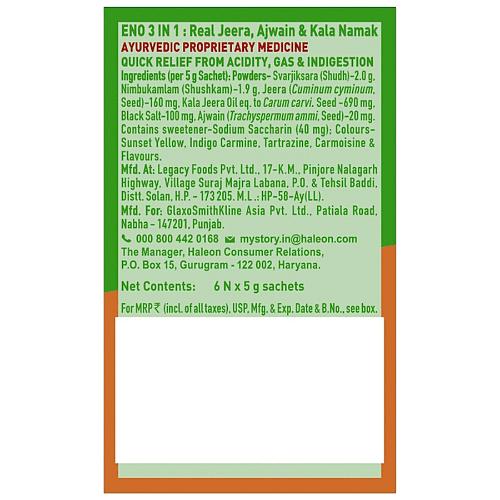 Eno 3 In1 Jeera Ajwain Kalanamak 6x5 gm