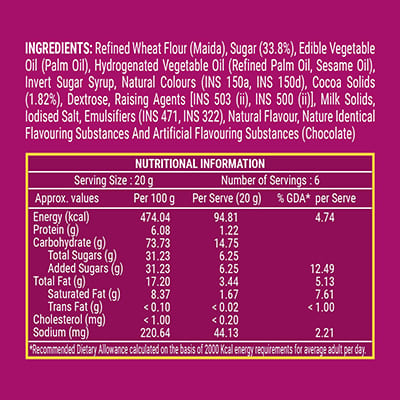 Fabsta Bourbon Cream Biscuits 600 gm
