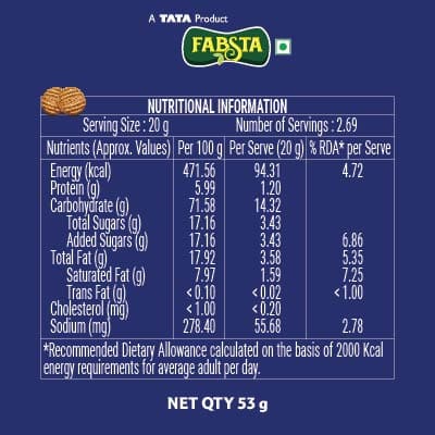 Fabsta Butter Cookies 53 gm