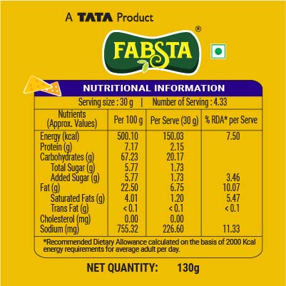 Fabsta Nachos Cheddar Cheese 130 gm