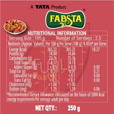 Fabsta Fusilli Pasta 250 gm
