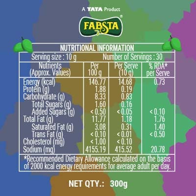 Fabsta Mango Pickle Bottle 300 gm