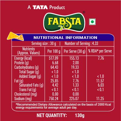 Fabsta Nachos Peri Peri 130 gm