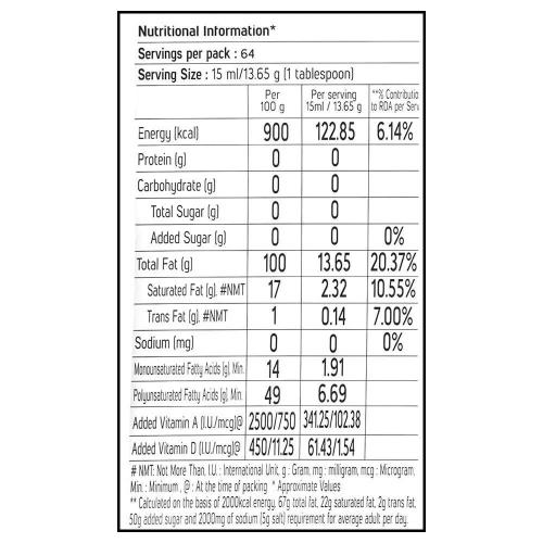 Fortune Sun Lite Sunflower Oil 870 Gm