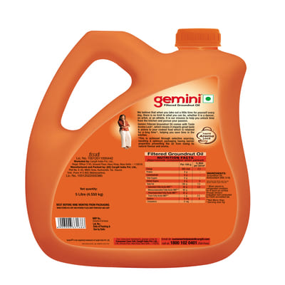 Gemini Refined Groundnut Oil 5ltr