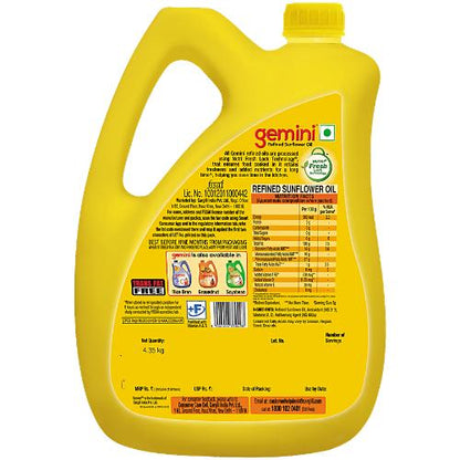 Gemini Sunflower Oil Jar 4.35 Kg