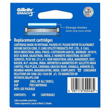 Gillette Mach3 Cartridge 4 pcs