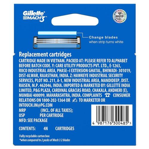 Gillette Mach3 Cartridge 4 pcs