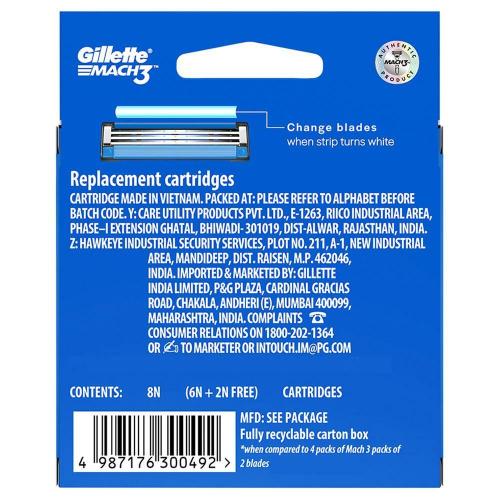 Gillette Mach3 Cartridge 8 pcs