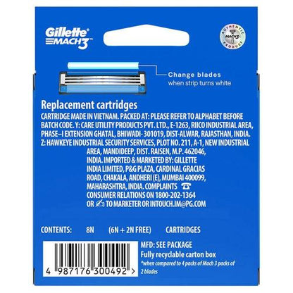 Gillette Mach3 Cartridge 8 pcs