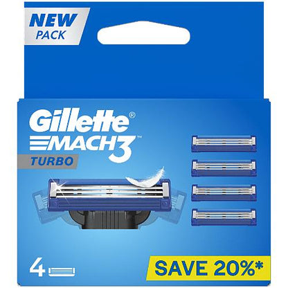 Gillette Mach3 Turbo Cartridge 4 pcs