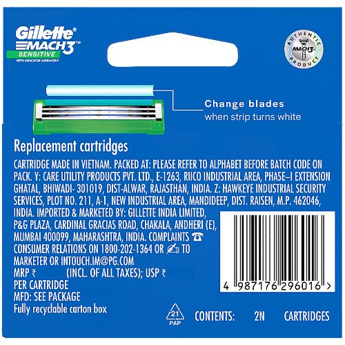 Gillette Mach3 Turbo Sensitive Cartridges 2 pcs