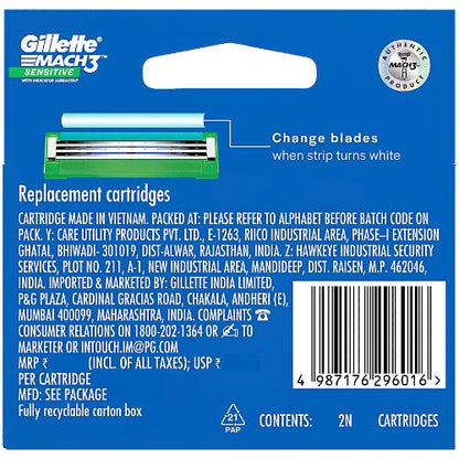 Gillette Mach3 Turbo Sensitive Cartridges 2 pcs