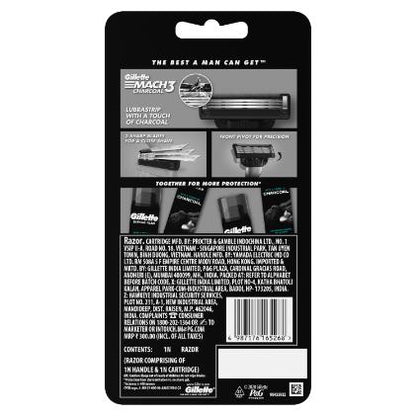Gillette Mach 3 Charcoal Razor pack of 1