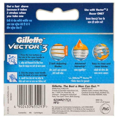 Gillette Vector 3 Cartridges 4 pcs
