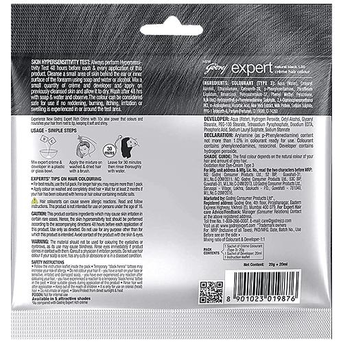 Godrej Expert Rich Creme Natural Black Hair Colour 20 gm