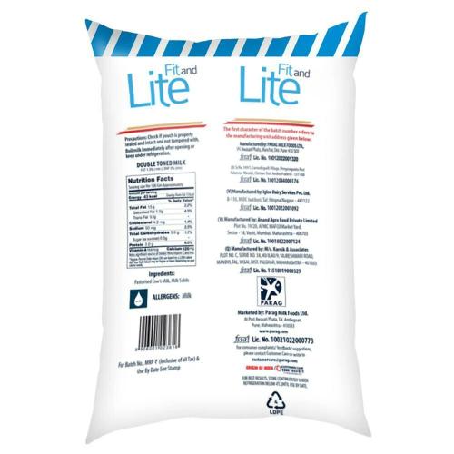 Gowardhan Double Toned Milk Pouch 1 Ltr