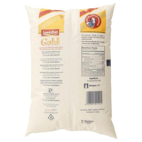 Gowardhan Gold Cow Milk Pouch 1 ltr