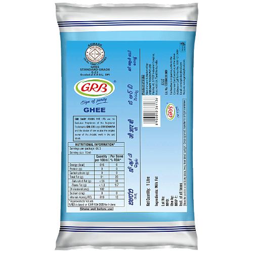 Grb Cow Ghee Pouch 1 ltr