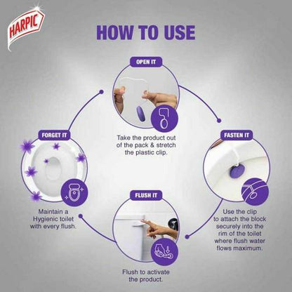 Harpic Hygienic Toilet Rim Block Lavender 26 gm